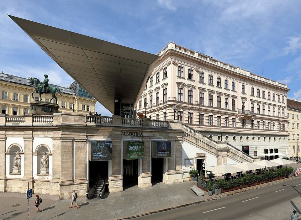 ALBERTINA museum entrance and exterior.