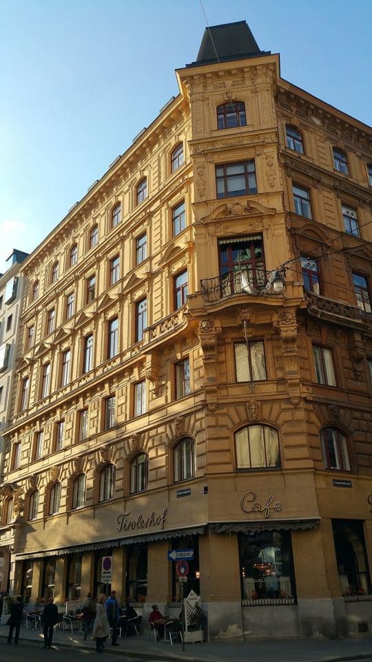 Historic architecture on Führichgasse, near The Guesthouse; street view.