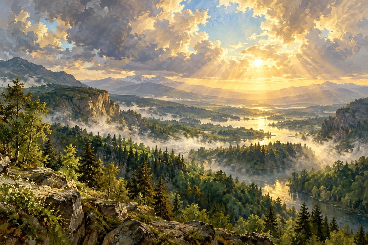 Original AI-assisted OperaAtlas illustration inspired by Mahler — Resurrection; not production photography